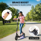 ALPHA Edge Electric Scooter Kids/Teens, 16km/h Max, Adjustable Height, UL Certified, AU Compliant, Dual Brakes, Bluetooth Music, LED, Pink