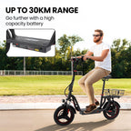 ALPHA Rover Electric Scooter with Seat, AU Compliant, 500W 48V 25km/h 30km Range, 14-inch Tyres, Motorised Commuter eScooter for Adults, Black