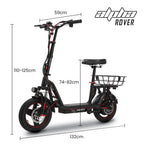 ALPHA Rover Electric Scooter with Seat, AU Compliant, 500W 48V 25km/h 30km Range, 14-inch Tyres, Motorised Commuter eScooter for Adults, Black