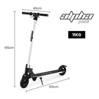ALPHA Peak Electric Scooter, AU Compliant, 300W Power Up to 25km/h Adult Teens E-Scooter Easy Fold, White