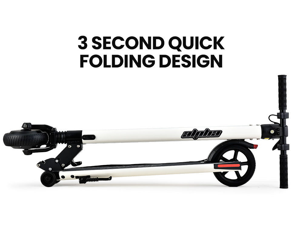 ALPHA Peak Electric Scooter, AU Compliant, 300W Power Up to 25km/h Adult Teens E-Scooter Easy Fold, White