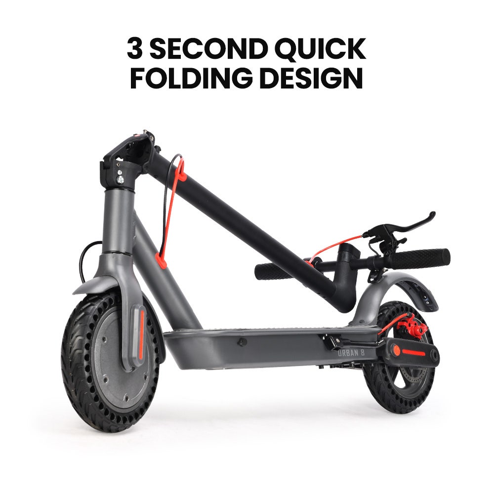 ALPHA Urban 8 Electric Scooter, AU Compliant, Suspension, 25km Range, 8.5-Inch Wheels, Brushless Motor, Motorised Commuter eScooter for Adults, Grey