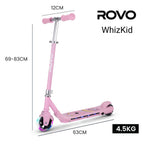 ROVO KIDS WhizKid Electric Scooter, Ages 5-11, Adjustable Height, AU Compliant, Lithium Battery, Brushless Motor, Pink