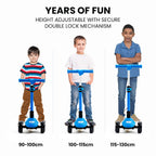 ROVO KIDS 3-Wheel Electric Scooter , Ages 3-8, Adjustable Height, AU Compliant, Lithium Battery, Blue