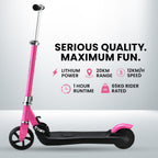 ROVO KIDS Electric Scooter, AU Compliant, Lithium Ride-On Foldable E-Scooter 125W Rechargeable, Pink