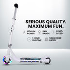 ROVO KIDS WhizKid Electric Scooter, Ages 5-11, Adjustable Height, AU Compliant, Lithium Battery, Brushless Motor, White