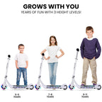 ROVO KIDS WhizKid Electric Scooter, Ages 5-11, Adjustable Height, AU Compliant, Lithium Battery, Brushless Motor, White