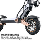 VALK Ego 8 Electric Scooter, 45km/h Max, AU Compliant, 48V 13Ah, Up to 55km Range, eScooter for Adults, Foldable, Off Road, Black/Bronze