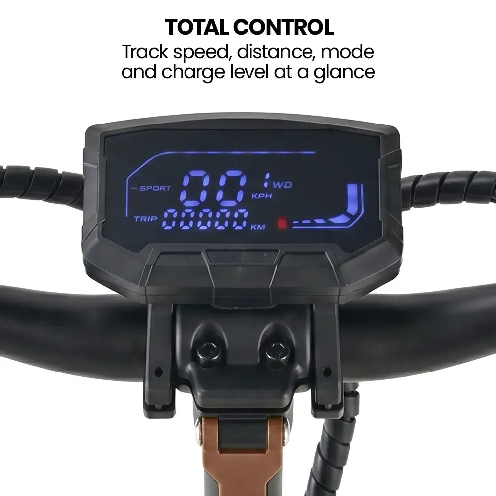 VALK Ego 8 Electric Scooter, 45km/h Max, AU Compliant, 48V 13Ah, Up to 55km Range, eScooter for Adults, Foldable, Off Road, Black/Bronze