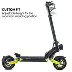 VALK Ego 8 Electric Scooter, 45km/h Max, AU Compliant, 48V 13Ah, Up to 55km Range, eScooter for Adults, Foldable, Off Road, Black/Green