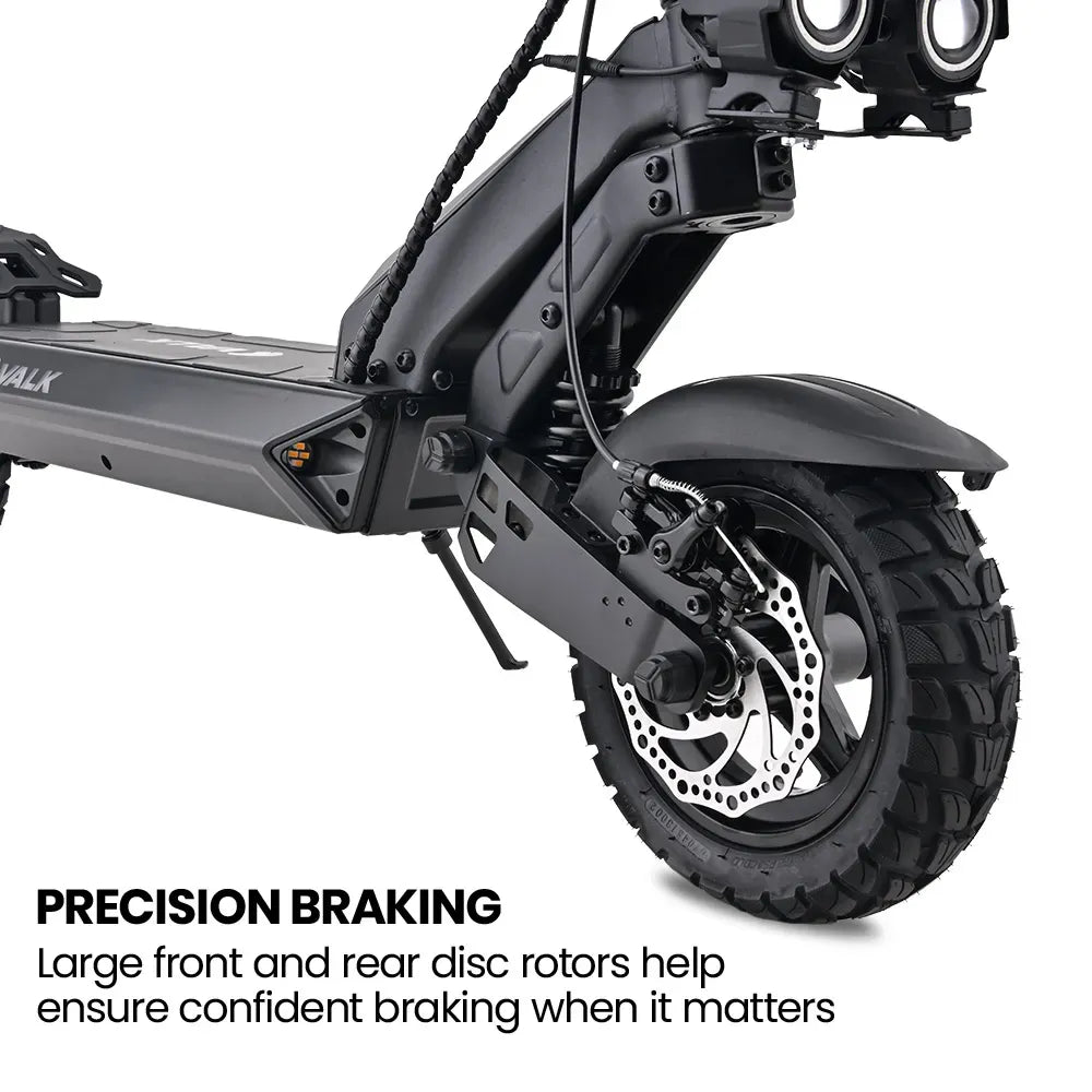 VALK Ego 8 Electric Scooter, 500W, AU Compliant, 48V 13Ah, 55km Max Range, eScooter for Adults, Foldable, Off Road, Black