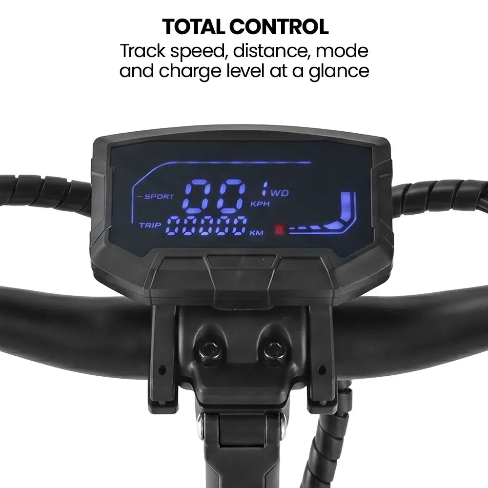VALK Ego 8 Electric Scooter, 500W, AU Compliant, 48V 13Ah, 55km Max Range, eScooter for Adults, Foldable, Off Road, Black