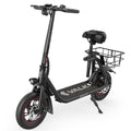 VALK Electric Scooter with Seat, Disc brakes, 12" Tyres, AU Compliant, for Adults, Teens, Commuter, Black
