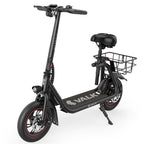 VALK Electric Scooter with Seat, Disc brakes, 12" Tyres, AU Compliant, for Adults, Teens, Commuter, Black