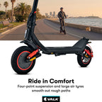 VALK Nexus 7 Electric Scooter, 500W, AU Compliant, 30km Max Range, 10 inch Tyres, Suspension, Folding Motorised Commuter eScooter for Adults,