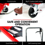 T-REX 300KG Hydraulic High Lift Double Scissor Trolley, 1.3M Max Platform Hgt, Heavy-Duty, for Material Handling