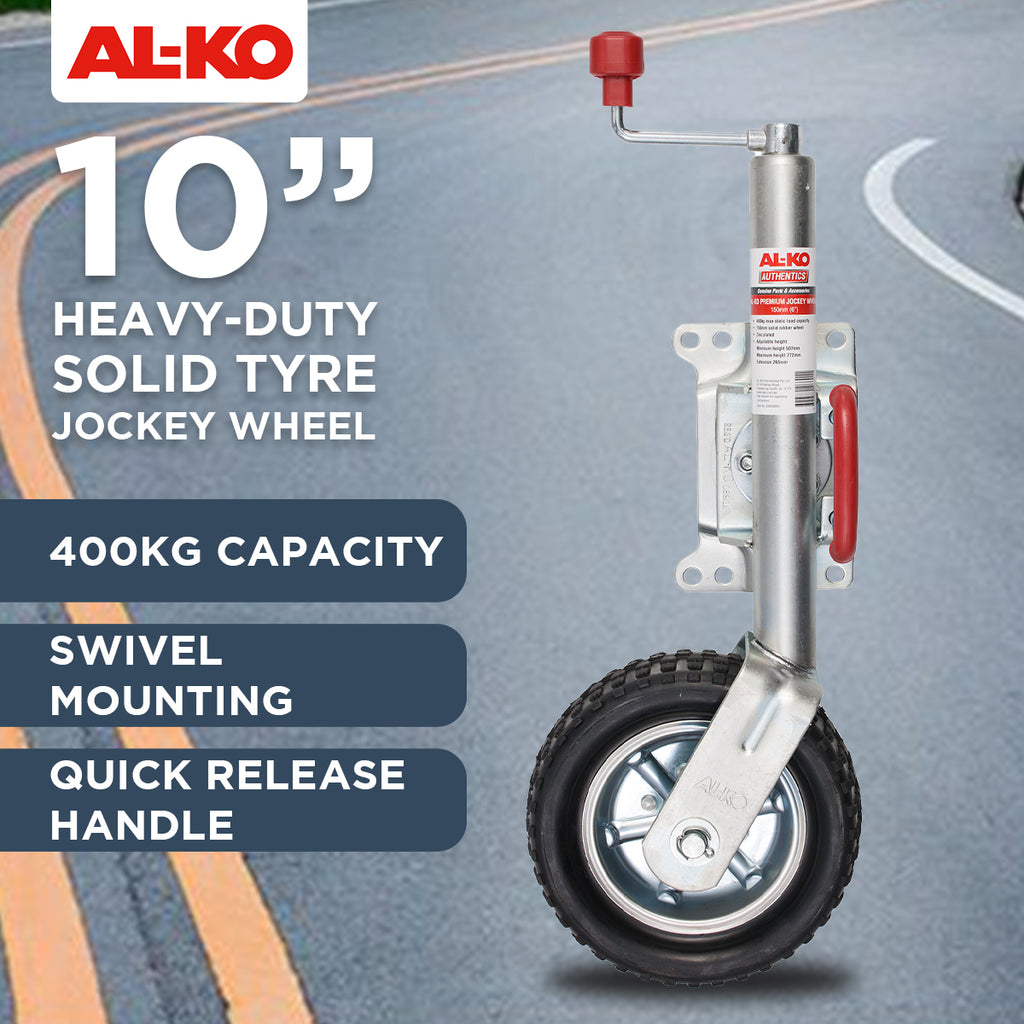 Alko 10-inch 623660XP3 Heavy-Duty Solid Tyre Jockey Wheel