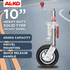 Alko 10-inch 623660XP3 Heavy-Duty Solid Tyre Jockey Wheel