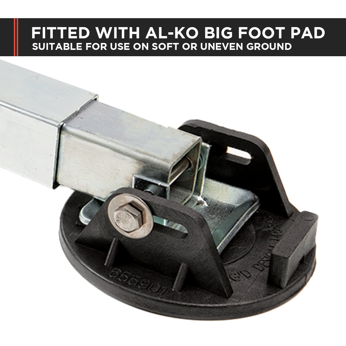 Alko 2x 590mm Drop Down Stabiliser Leg Corner Fitted with Big Foot