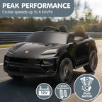 Kahuna Black Porsche Macan Turbo EV Kids Ride On Car 12V Electric Car
