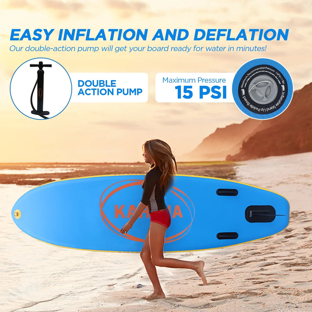 Kahuna Hana 10FT Inflatable Stand Up Paddle Board Set - Non-Slip iSUP Paddleboard with Backpack Paddle Pump Leash