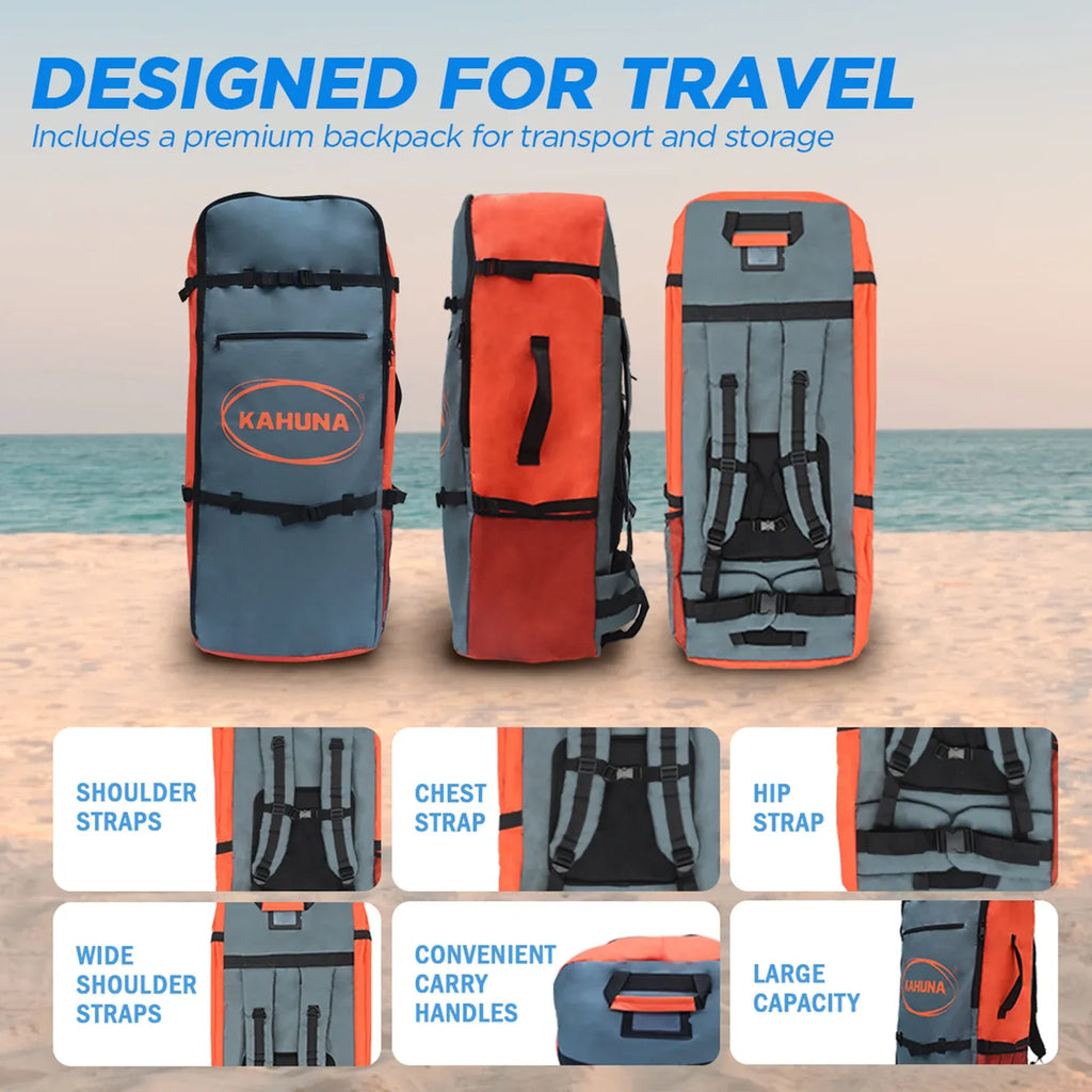 Kahuna Hana 10FT Inflatable Stand Up Paddle Board Set - Non-Slip iSUP Paddleboard with Backpack Paddle Pump Leash