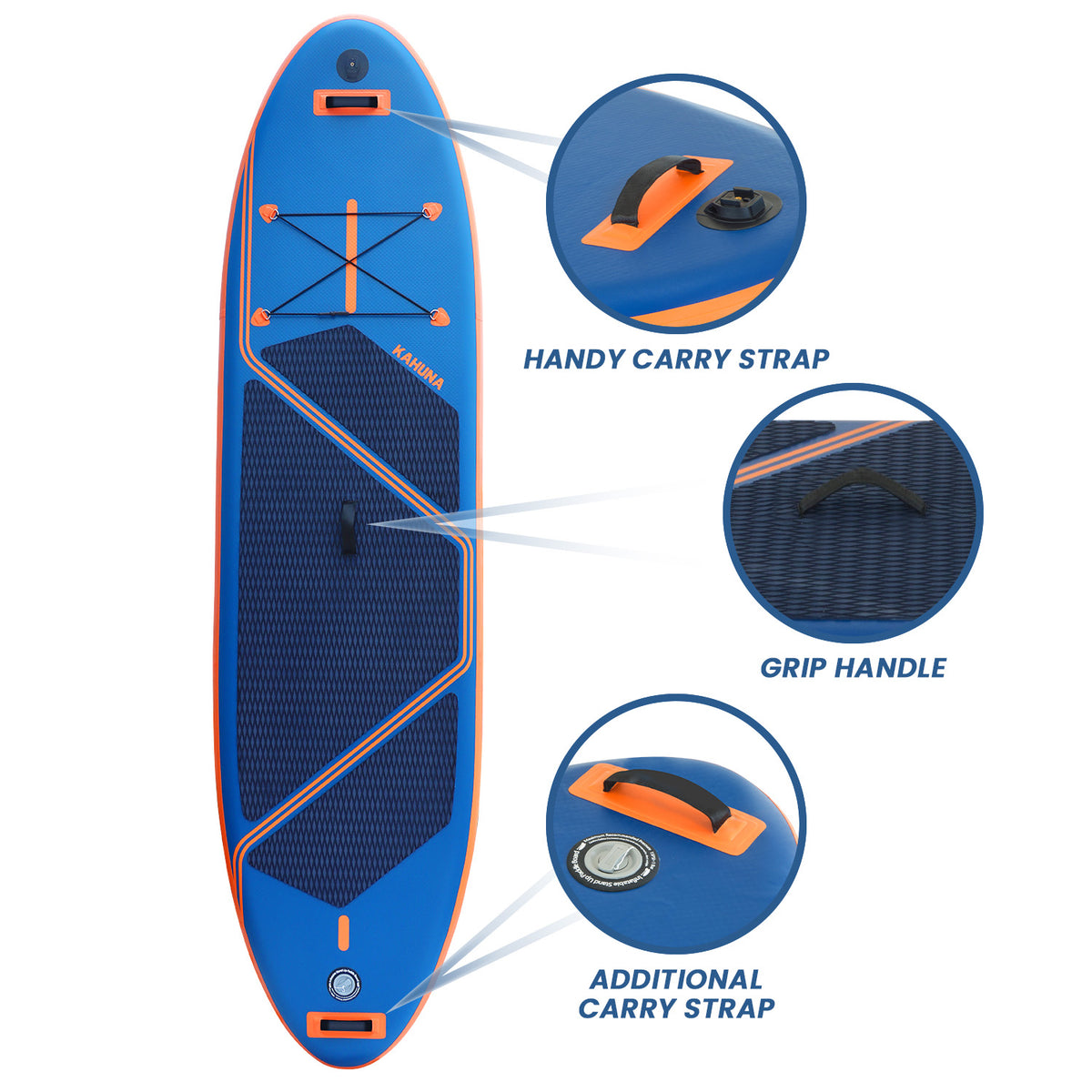 Kahuna Kai 10.6ft Inflatable Stand Up Paddle Board Set All-Around iSUP with Adjustable Paddle Pump Backpack Leash
