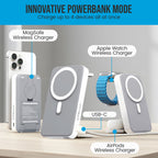OneAdaptr OneGo Grey 5 in 1 MagSafe Charging Stand Power Bank
