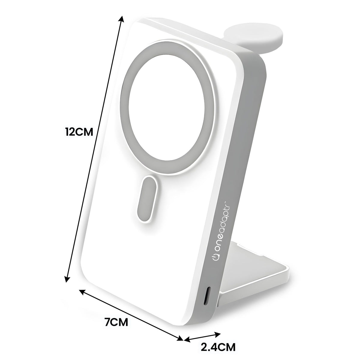 OneAdaptr OneGo White 5 in 1 MagSafe Charging Stand Power Bank