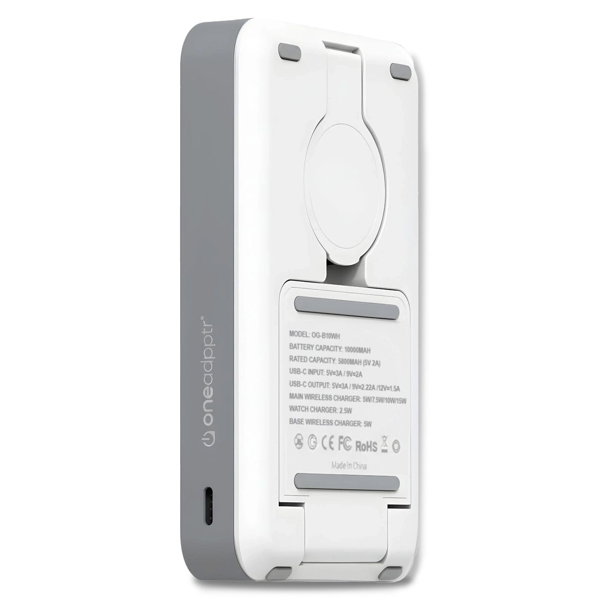 OneAdaptr OneGo White 5 in 1 MagSafe Charging Stand Power Bank