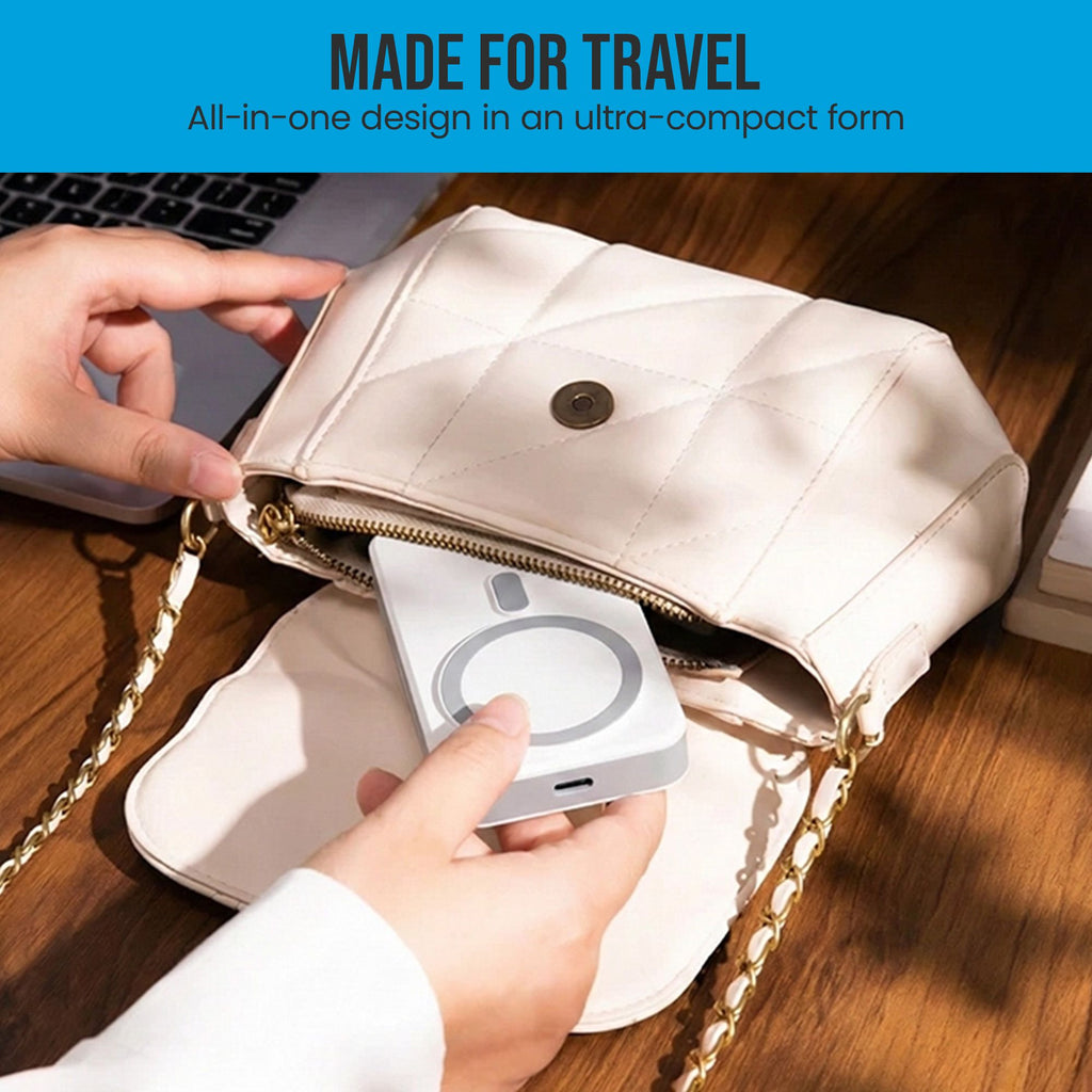 OneAdaptr OneGo White 5 in 1 MagSafe Charging Stand Power Bank