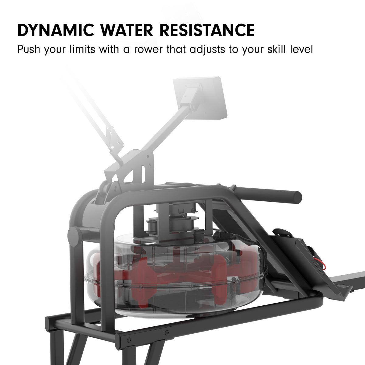 Powertrain 13L Water Resistance Rowing Machine Rower for Home Gym Cardio Fitness Equipment LCD Monitor