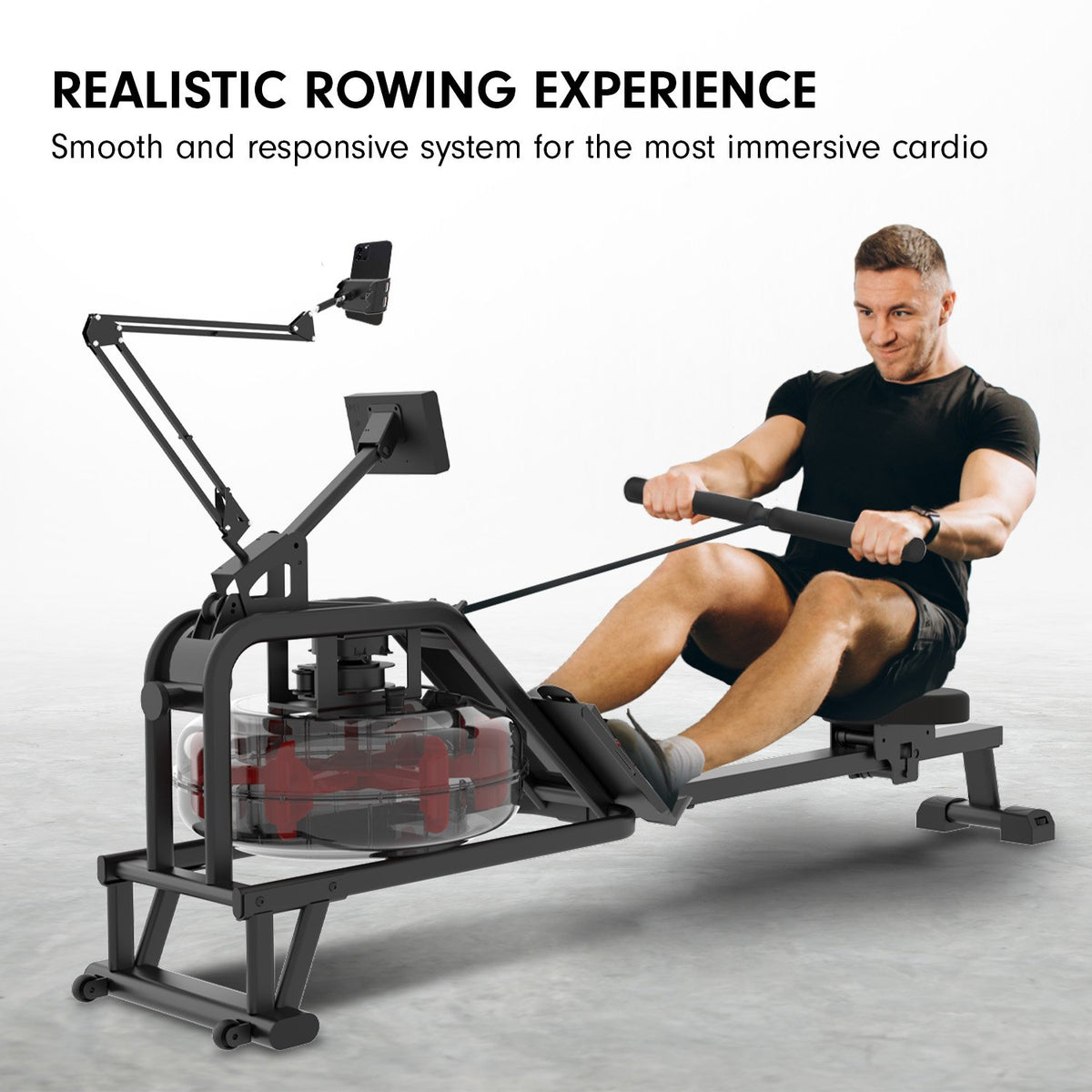 Powertrain 13L Water Resistance Rowing Machine Rower for Home Gym Cardio Fitness Equipment LCD Monitor