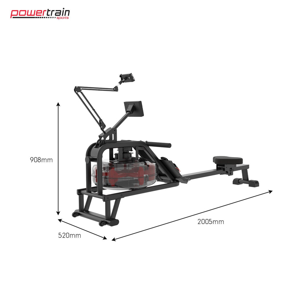 Powertrain 13L Water Resistance Rowing Machine Rower for Home Gym Cardio Fitness Equipment LCD Monitor