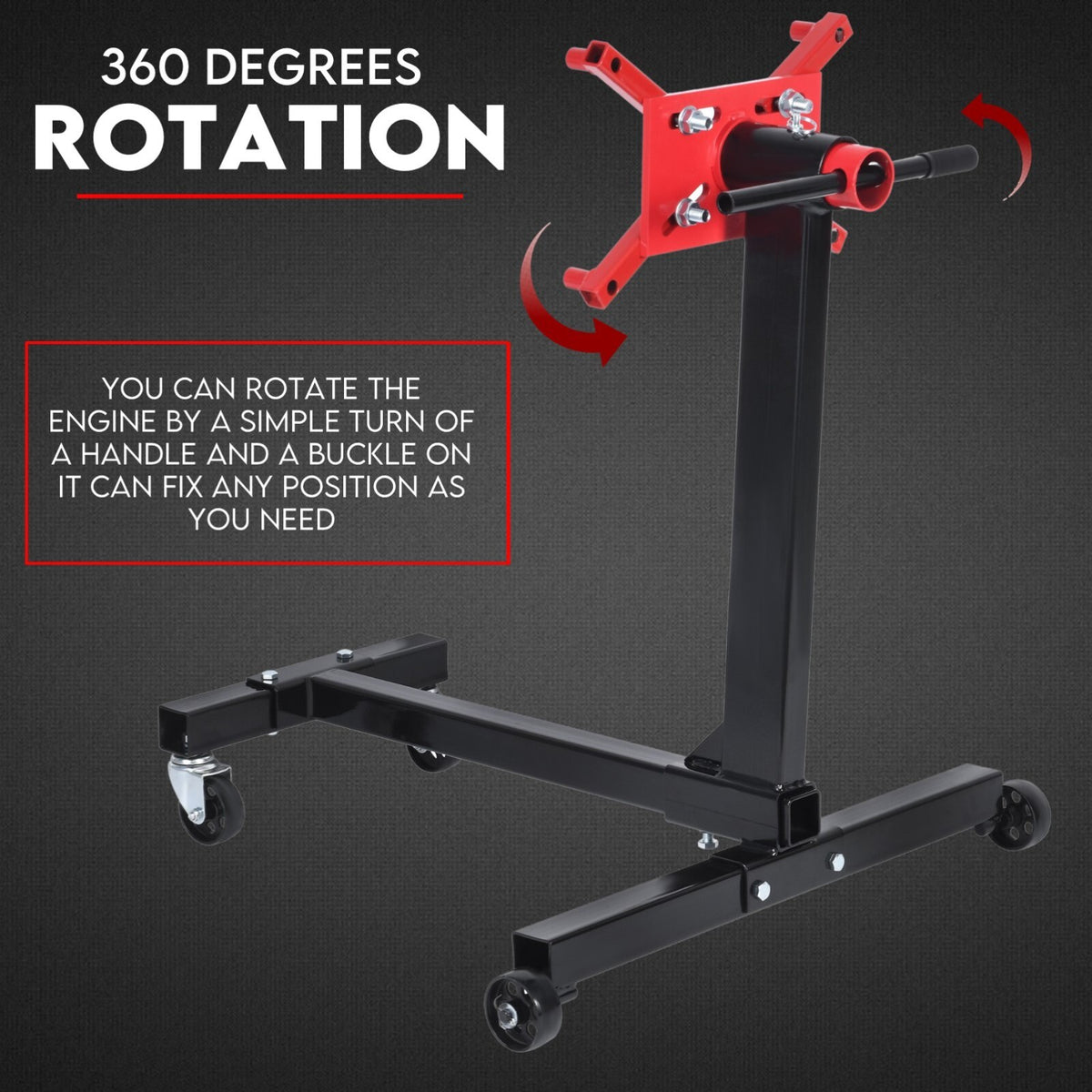 Engine Stand H Frame 450kg 1000lb Industrial Workshop Cars Auto Motor 4 Wheels