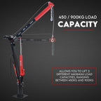 900kg Swivel Hydraulic Crane Hoist 12V Electric Jack Trailer UTE Pick up Lift