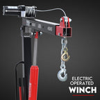 900kg Swivel Hydraulic Crane Hoist 12V Electric Jack Trailer UTE Pick up Lift