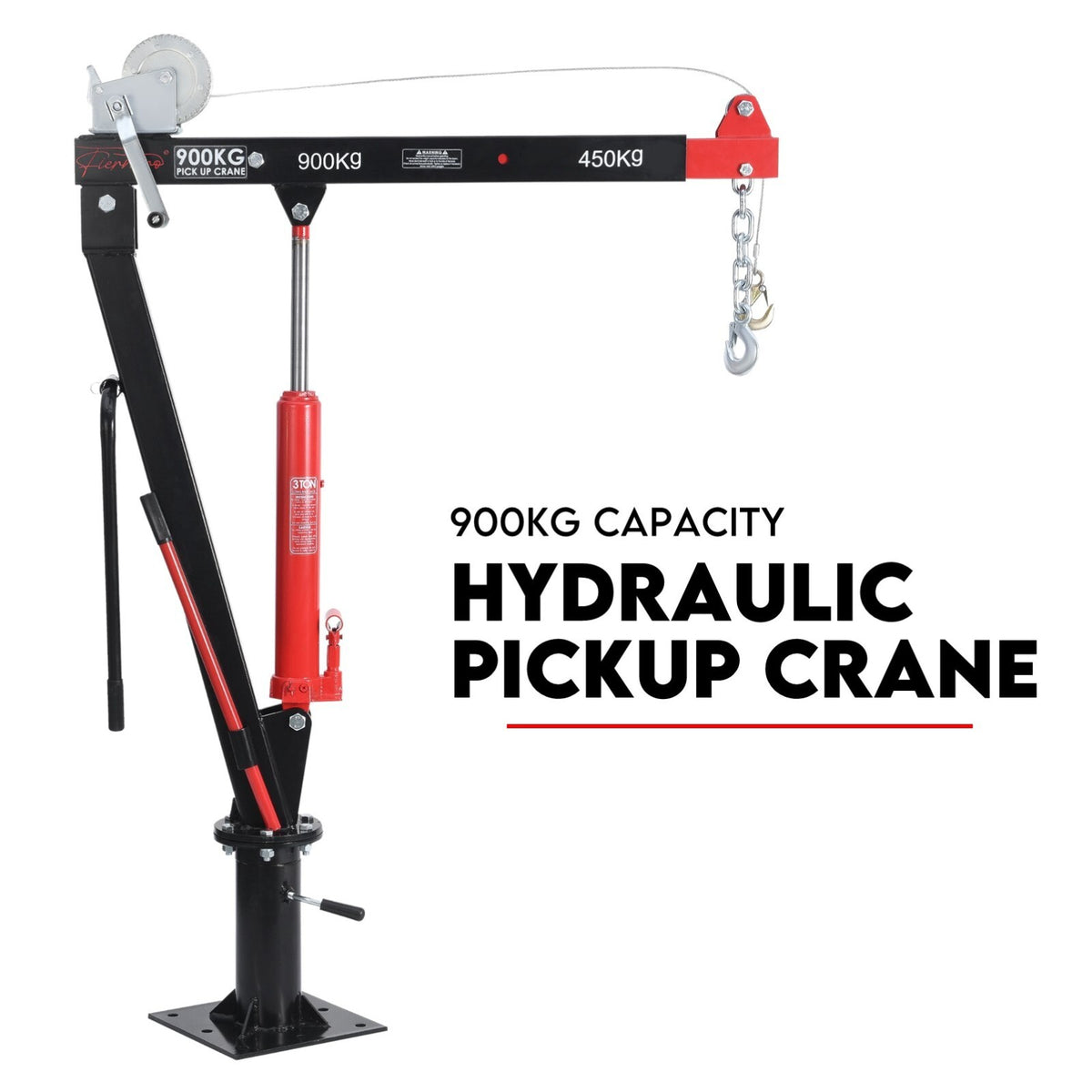 900kg Swivel Hydraulic Crane Hoist Jack UTE Trailer Truck Winch Pick up Lift