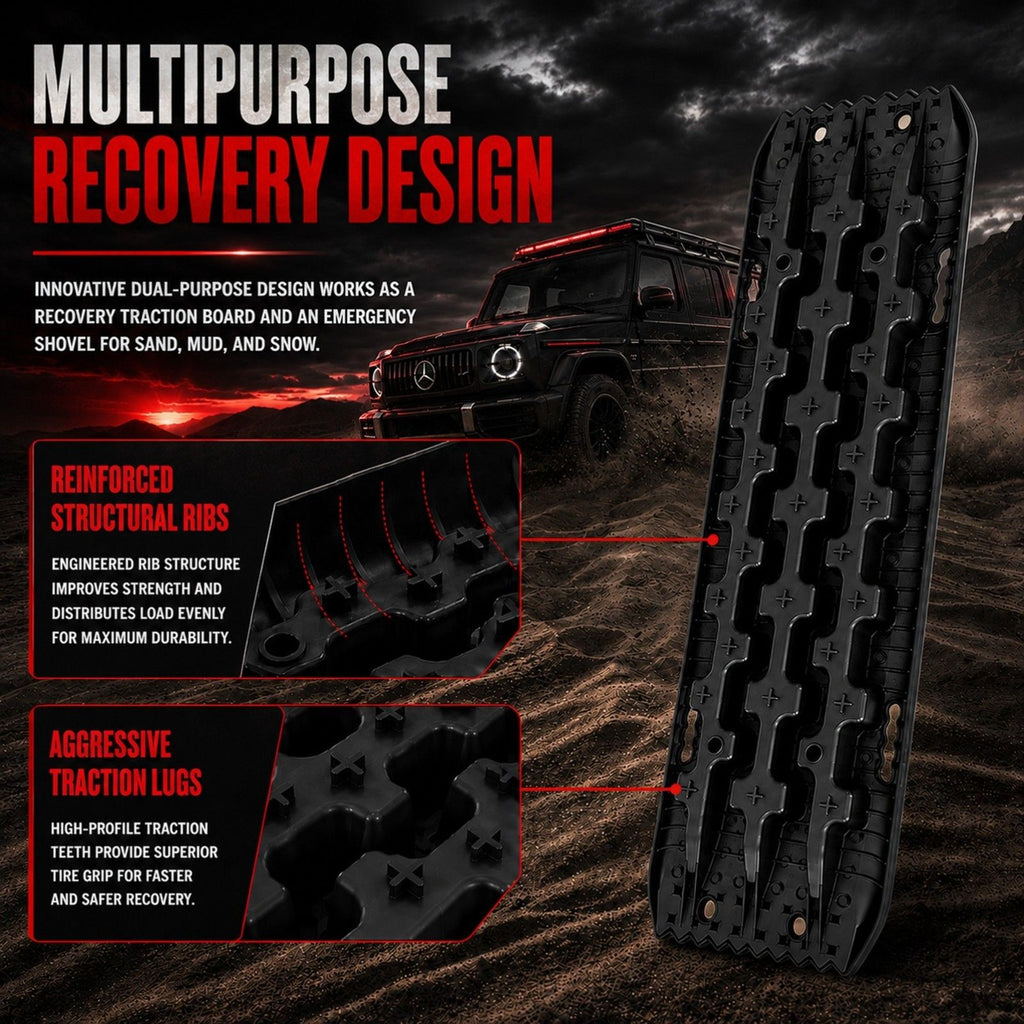 2x 10 Ton 4WD Car Recovery Tracks Sand Mud Snow Traction Boards Off-Road Device Mat