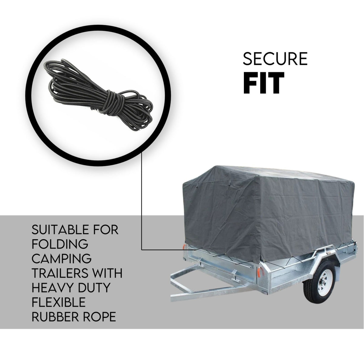 Box Cage Trailer Cover Canvas Tarp for 7x4 600mm High Cage Premium Quality 2 ft