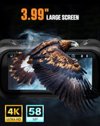 CIGMAN 4K Night Vision Binoculars, 3.99" Large HD Display, 58MP Night Photos, 5000mAh Battery, IP65 Waterproof, 5X Zoom, 32GB Card Included