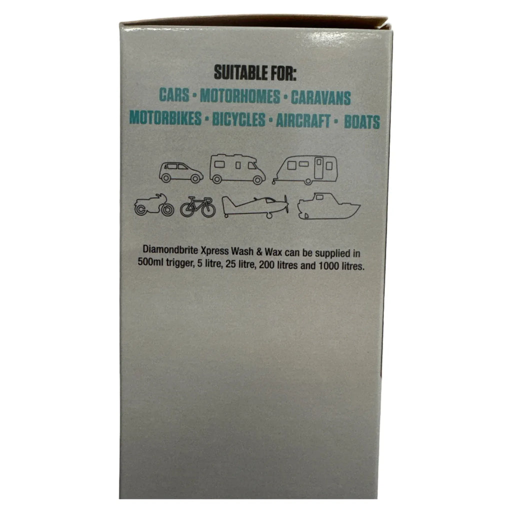 Xpress Water Less Wash & Wax Pack - 500ml + 2X Microfibre cloths - Made in UK
