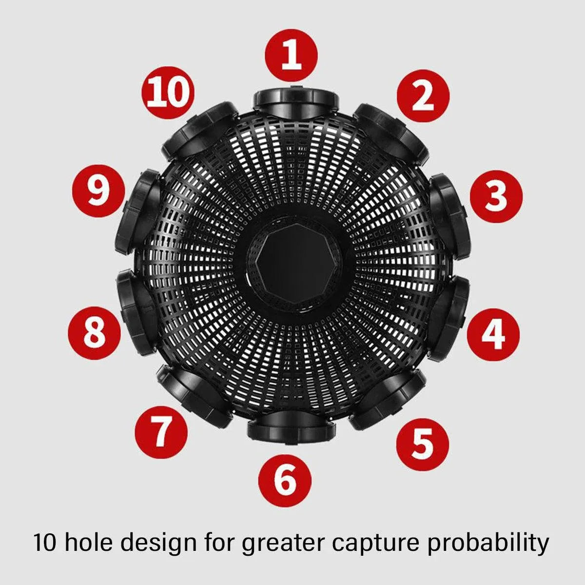 10Hole Eel Fishing Trap Cage Loach Fish Shrimp Net Folding Portable Catch Basket