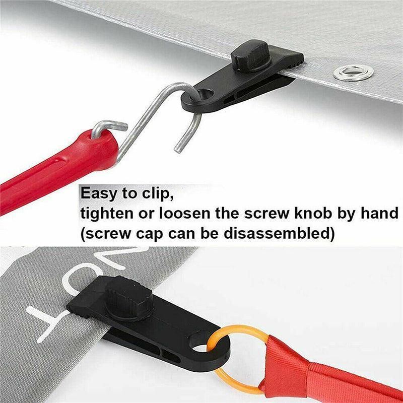 10Pcs Heavy-Duty Awning Tarp Tent Clips for Camping Survival