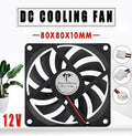 2Pcs 12V 8010 Dc Fan 2 Pin Brushless For Pc Computer Hydroponics Cooling Austock