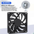 2Pcs 12V 8010 Dc Fan 2 Pin Brushless For Pc Computer Hydroponics Cooling Austock
