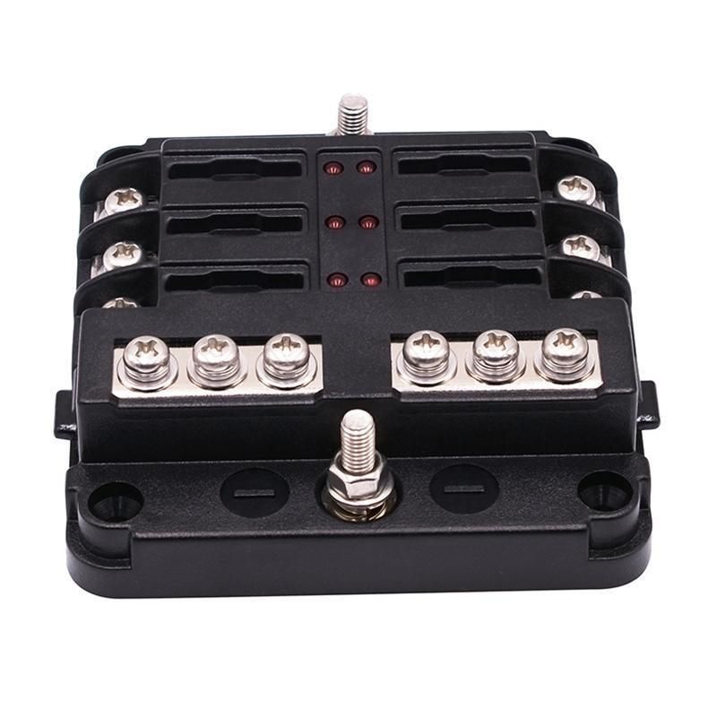 23PC 6 Way Blade Fuse Box Block Holder Indicator LED Light 12V/32V Car Marine