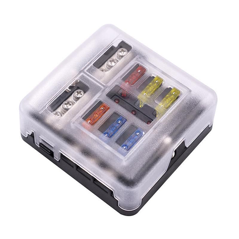 23PC 6 Way Blade Fuse Box Block Holder Indicator LED Light 12V/32V Car Marine