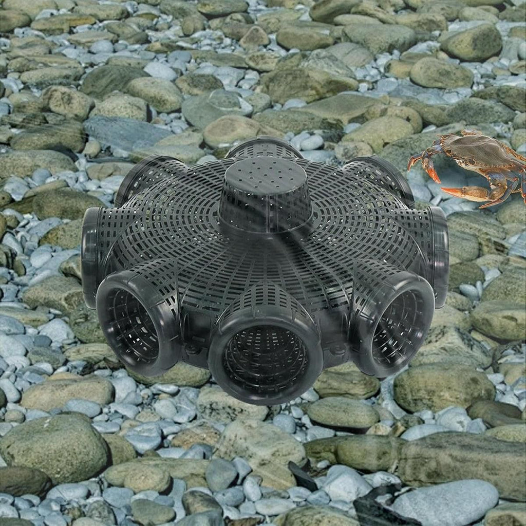 Eight Hole Eel Cage Ground Fish Trap Lobster Fishing Net Foldable Crab Catcher
