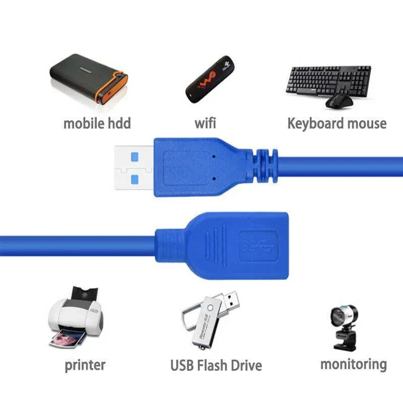 Super speed Usb 3.0 Male To Female Data Cable Extension Cord For Laptop Pc Camera - 3M